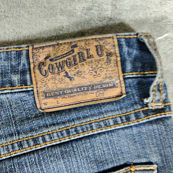 Cowgirl Up Jeans Womens 12/26 Blue Mid Rise Western Bootcut Denim Classicore - Picture 7 of 12